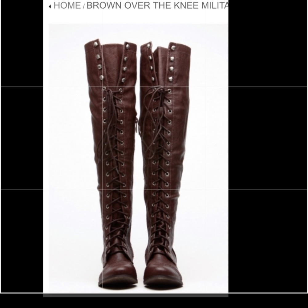 Knee high military boots